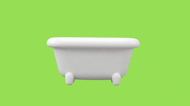3d icon animation of a bathtub 