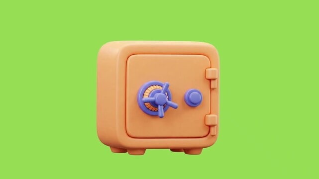 3d icon animation of a safe vault