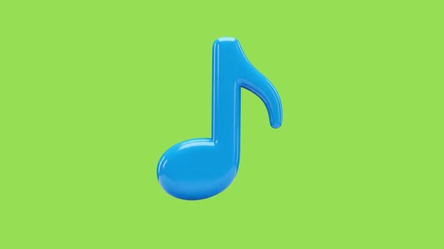 3d icon animation of a music note