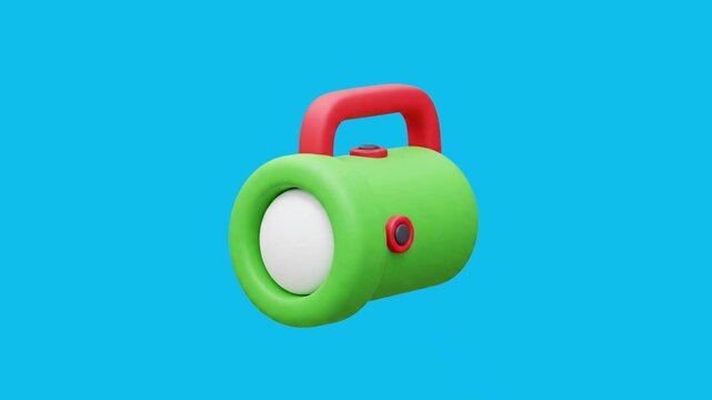 3d icon animation of a torch