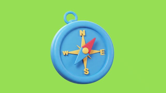 3d icon animation of a compass 
