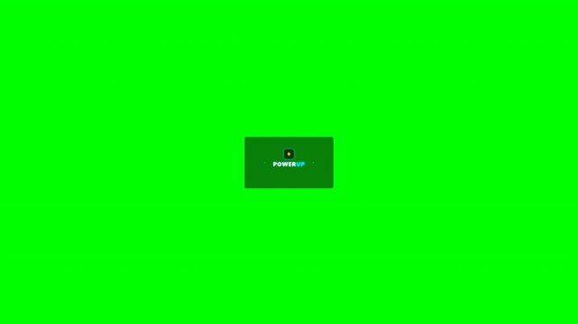 Green screen transition animation featuring battery charging icon and logo for video editing and content creation.