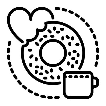 Donut icon, line icon style
