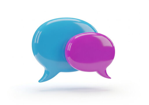 Blue and pink speech bubbles