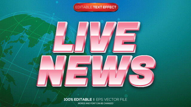 3d text effect live news theme
