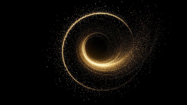 Sparkling Golden Particle Vortex Background for Business Growth and Innovation