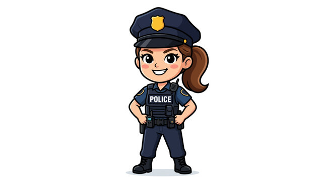Female Police Officer Cartoon.