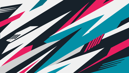 Fototapeta premium Abstract diagonal stripe pattern with bold magenta and cyan colors.