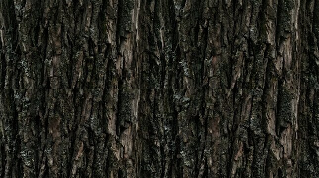 Seamless natural dark tree bark texture background.