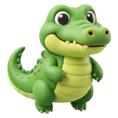 Fototapeta premium Cartoon Crocodile Smiling Adorably for Childrens Content