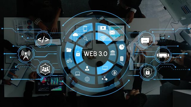 Modern Digital Interface Displaying Web 3.0 Concept with Technology Icons and Data Visualization Elements for Future Internet Applications. Entropy.