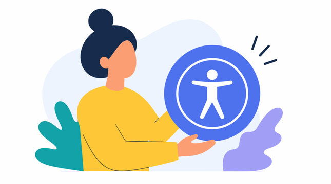 Illustration of a person icon inside accessibility circle representing inclusion.