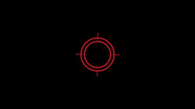 Futuristic HUD Sci -F i  Circular red  on a motion design transparent background 4k video animation
