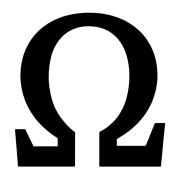 Omega Symbol Isolated Transparent Background