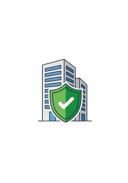 Green shield with white check mark.