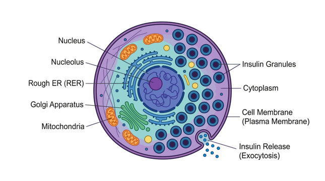 Pancreatic Beta Cell Anatomy Infographic