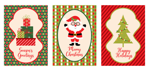 Fototapeta premium christmas greeting card design set
