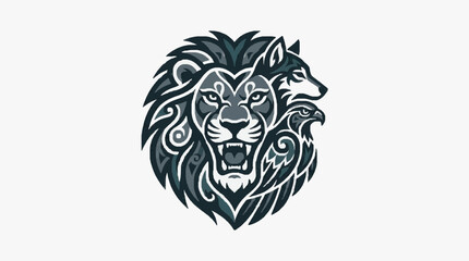 Fototapeta premium Elegant Lion Head Symbol Artwork.