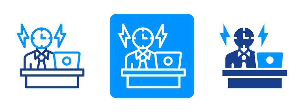 Hard Work Icon In Dual Tone Style
