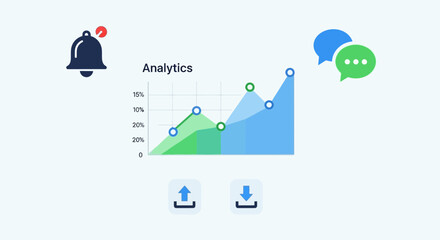 Fototapeta premium Business analytics graph with notifications.