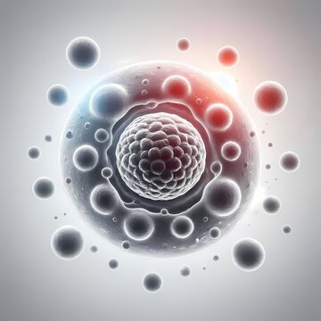 Cancer cells undergoing chemotherapy apoptosis shown as controlled cellular collapse, Ai generated image