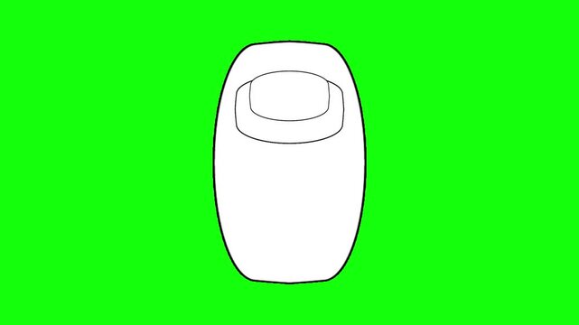 white bed mattress animated on green screen background.
