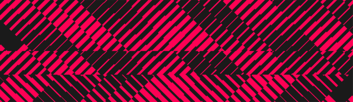 Hot pink diagonal optical distortion fine line strip for women athletic apparel sublimation
