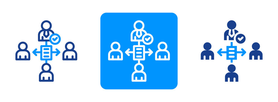Delegation Tasks Icon In Dual Tone Style