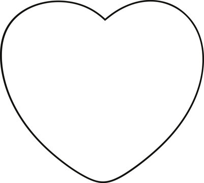 Cute black line heart icon minimal cartoon sticker decoration
