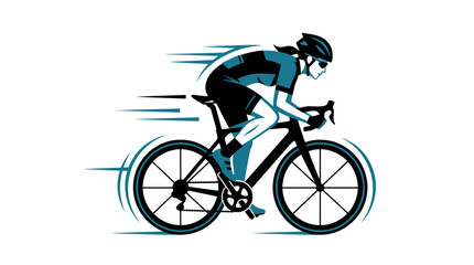 Fototapeta premium Speeding cyclist vector graphic for sports design