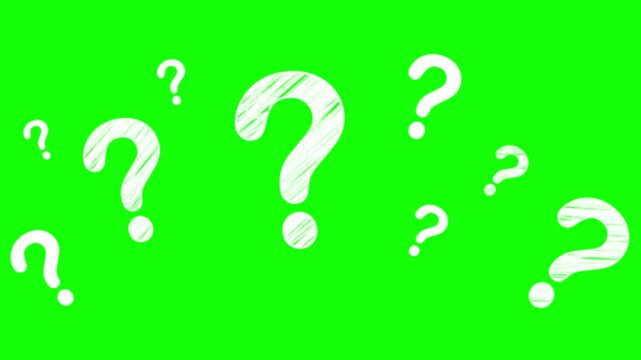 Question marks are scattered across a vibrant green background to signify uncertainty.