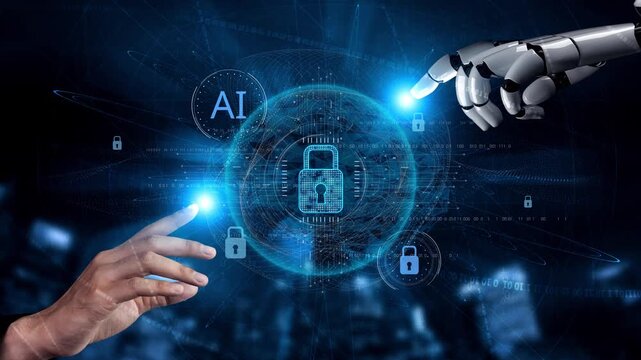 AI monitoring cybersecurity, verifying biometric access, analyzing identity patterns, and securing digital platforms with real-time protection and privacy enforcement. Marrow