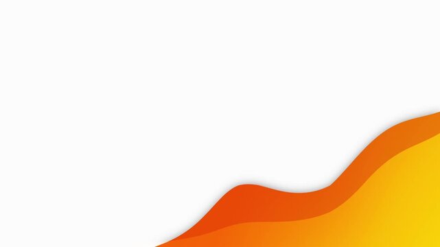Abstract wavy orange and yellow layered shapes on a clean white background, creating a modern graphic design element.