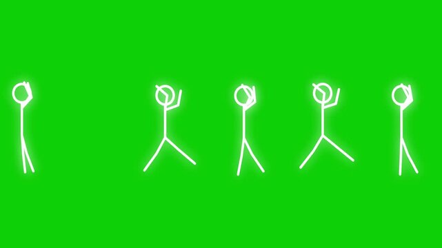 Animated stick figures on green screen