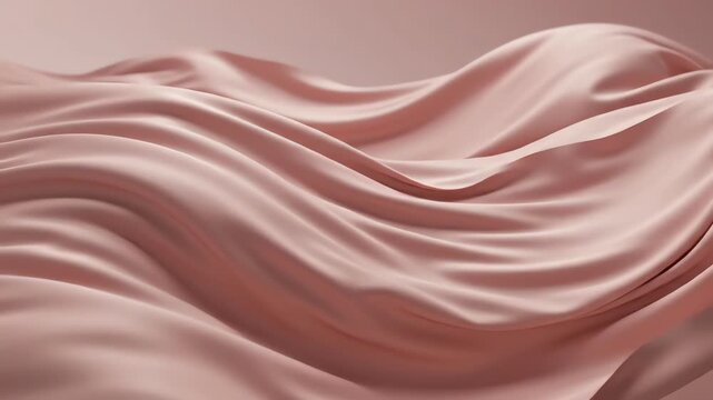 Panoramic abstract pink wavy background with soft gradient transitions and elegant flowing silk motion across the screen