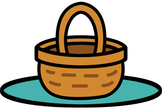 wicker basket vector illustration