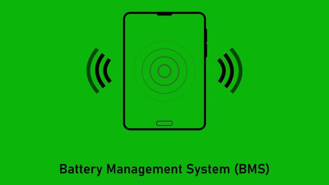 Battery management system (bms) digital animation with wireless signal connectivity for energy monitoring technology