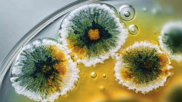 Development and growth of multi-colored mold on a laboratory substrate