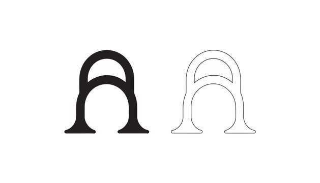 Minimalist letter A typography logo design, modern serif monogram