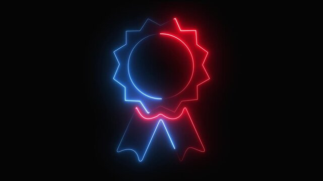 Glowing neon line Online education with diploma icon isolated on black background. Diploma online at home. Webinar and video seminar animation 4k video