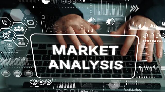 Hands on Keyboard Analyzing Market Data with Graphs and Digital Charts in Business Environment. Asymptotic smart data analytic.