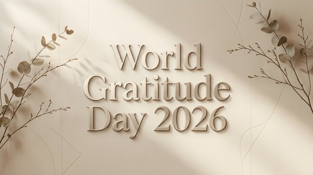 Minimalist Pampas Grass World Gratitude Day 2026 Card