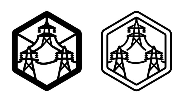 High voltage power transmission grid infrastructure vector