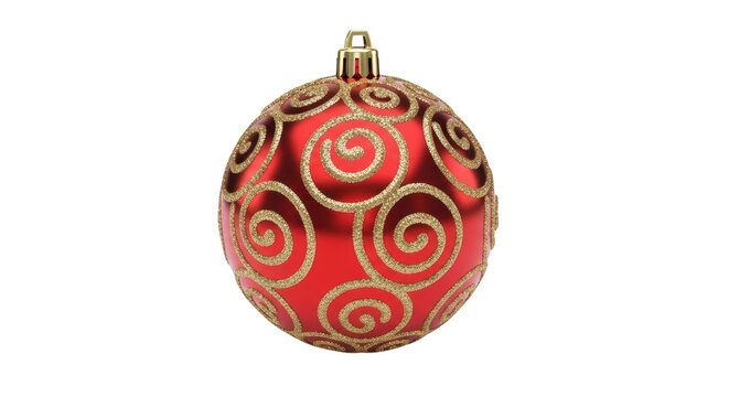 Red Christmas Tree Bauble Ornament.