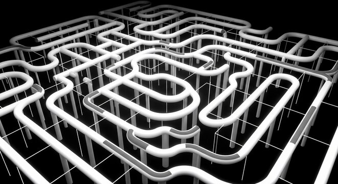 Labyrinthine Flow: A Gleaming, Abstract Passage