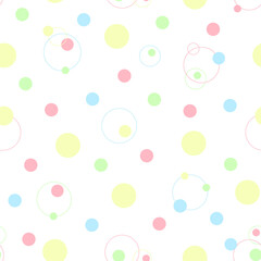 Colorful polka dot pattern background with soft pastel circles in abstract minimalist design © Wolfworker
