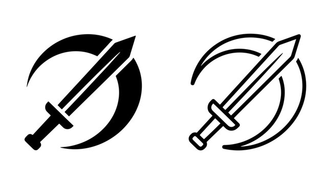Sharp metallic sword blade slash motion effect graphic