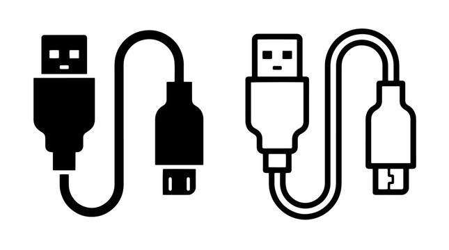 Usb cable connector digital technology data transfer icon