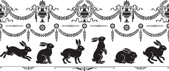 A set of rabbits. Hand drawn vector illustration © Михаил Н