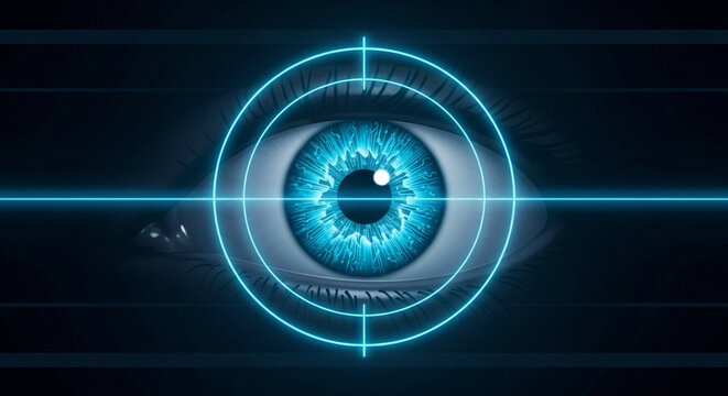Futuristic Digital Eye with Cybernetic Enhancement